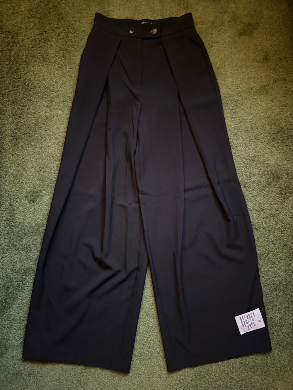 NWT ASOS High Waist Wide Leg Black Pleated Dress Pants - Size 4